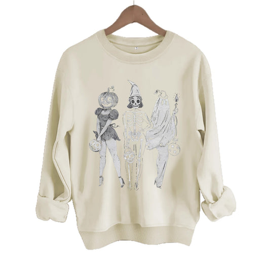 Hoodie Pumpkin Skull Women's Printed Loose Hoodie