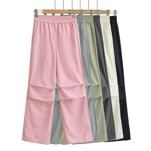 Thin quick drying pleated work pants for women