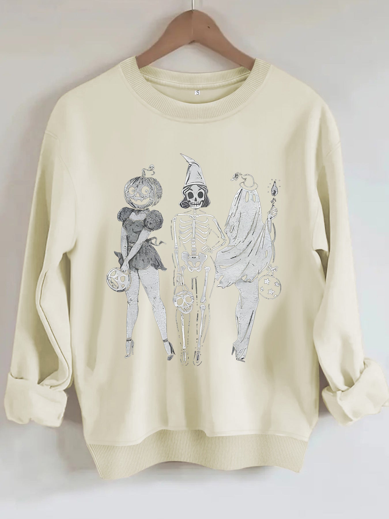 Hoodie Pumpkin Skull Women's Printed Loose Hoodie