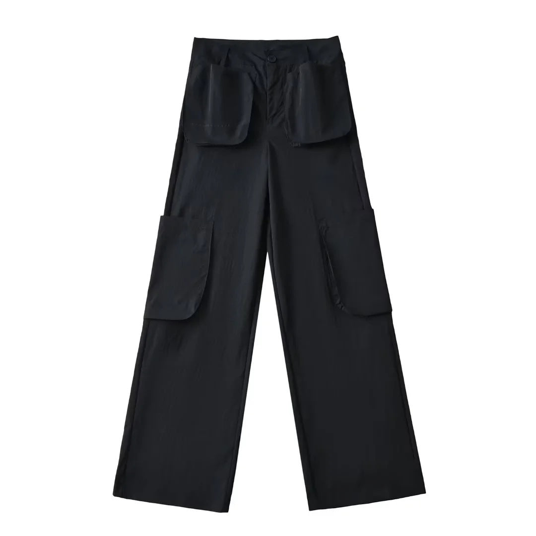 Low waisted multi pocket work pants