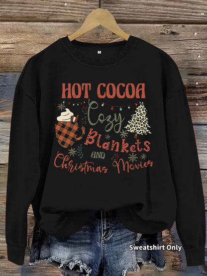 Christmas printed loose hoodie
