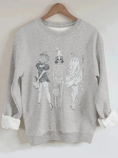 Hoodie Pumpkin Skull Women's Printed Loose Hoodie