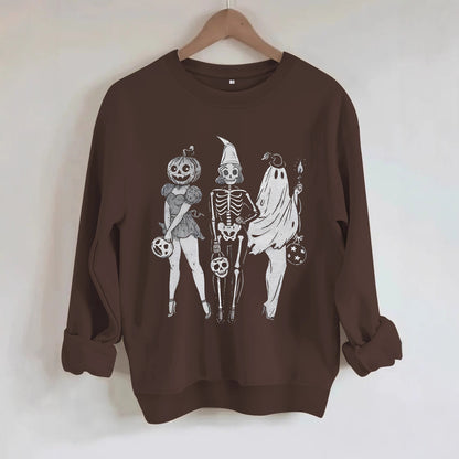 Hoodie Pumpkin Skull Women's Printed Loose Hoodie