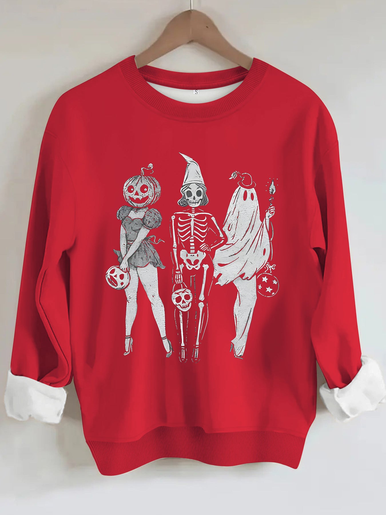 Hoodie Pumpkin Skull Women's Printed Loose Hoodie
