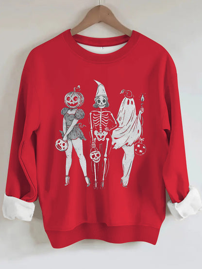 Hoodie Pumpkin Skull Women's Printed Loose Hoodie
