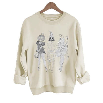 Hoodie Pumpkin Skull Women's Printed Loose Hoodie