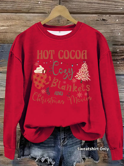 Christmas printed loose hoodie