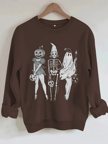 Hoodie Pumpkin Skull Women's Printed Loose Hoodie