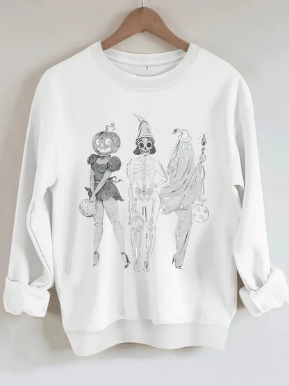 Hoodie Pumpkin Skull Women's Printed Loose Hoodie