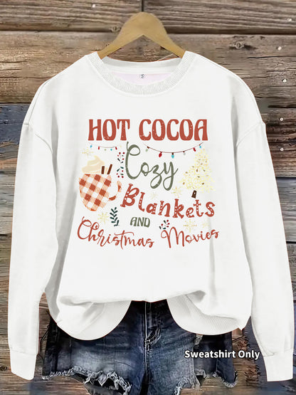 Christmas printed loose hoodie