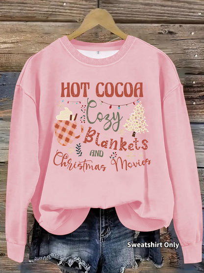 Christmas printed loose hoodie