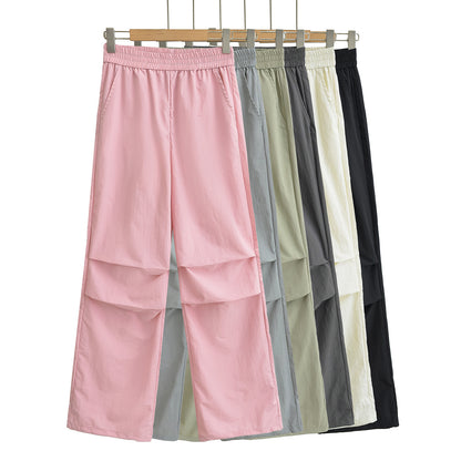 Thin quick drying pleated work pants for women