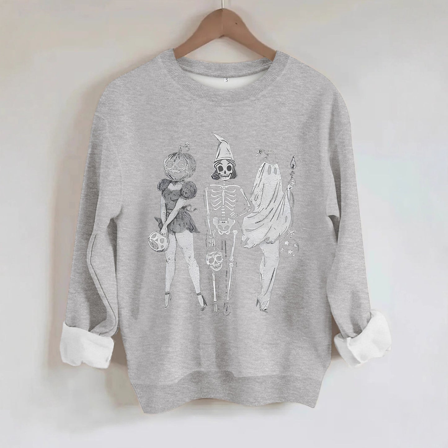 Hoodie Pumpkin Skull Women's Printed Loose Hoodie