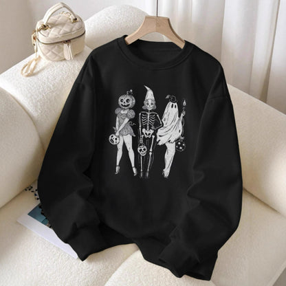 Hoodie Pumpkin Skull Women's Printed Loose Hoodie