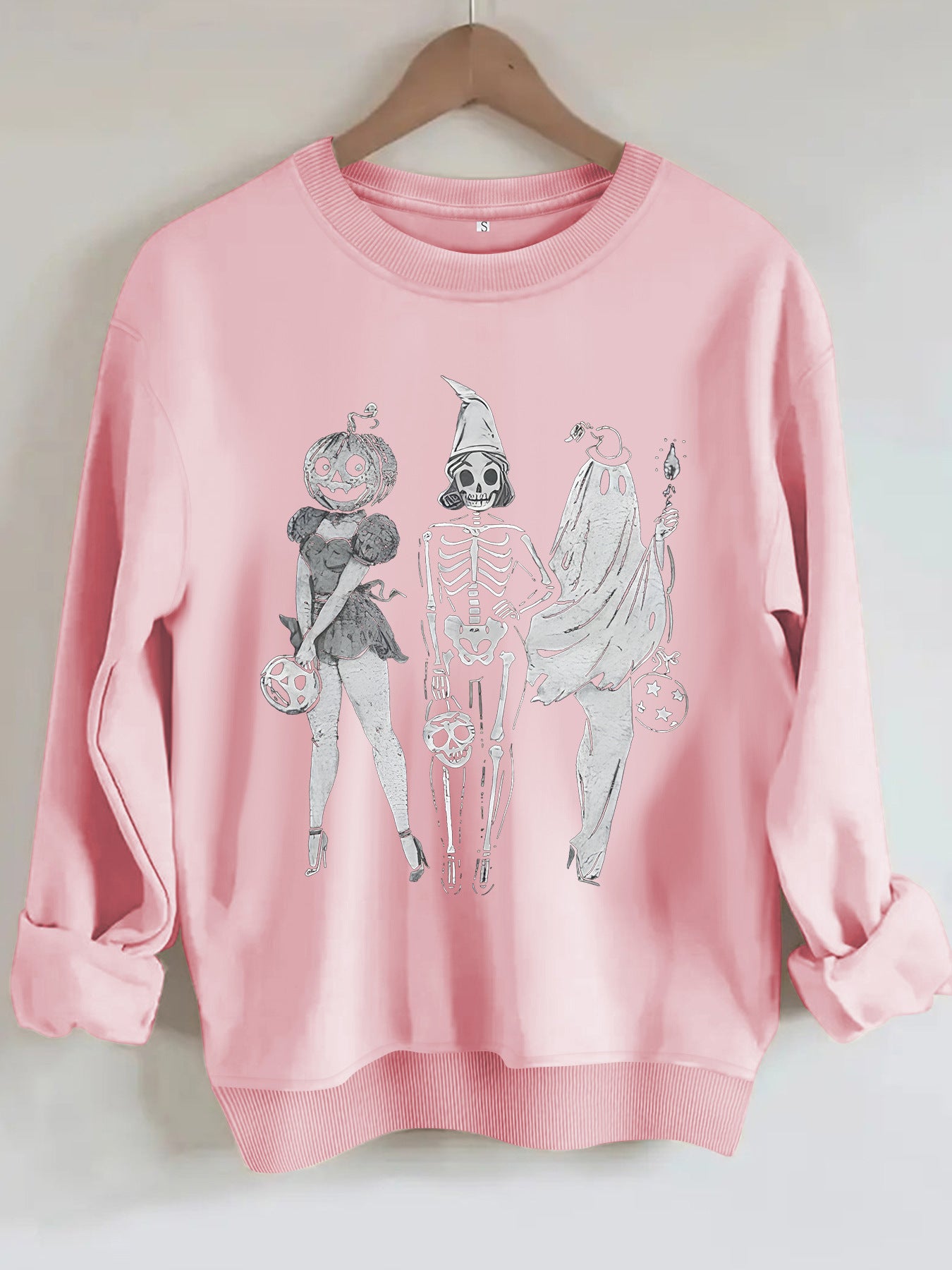 Hoodie Pumpkin Skull Women's Printed Loose Hoodie