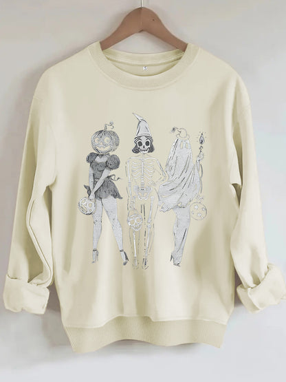 Hoodie Pumpkin Skull Women's Printed Loose Hoodie